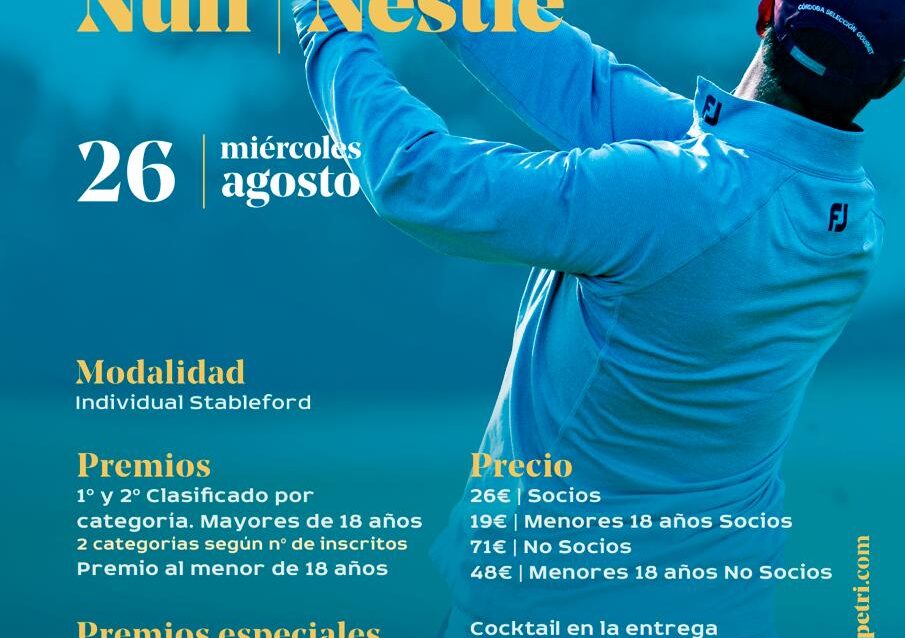 Torneo Nuii Nestle 2026 Cartel del torneo Nuii Nestle 2026 en el Real Novo Sancti Petri