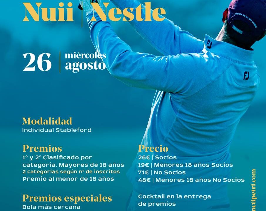 Torneo Nuii Nestle 2026 Cartel del torneo Nuii Nestle 2026 en el Real Novo Sancti Petri
